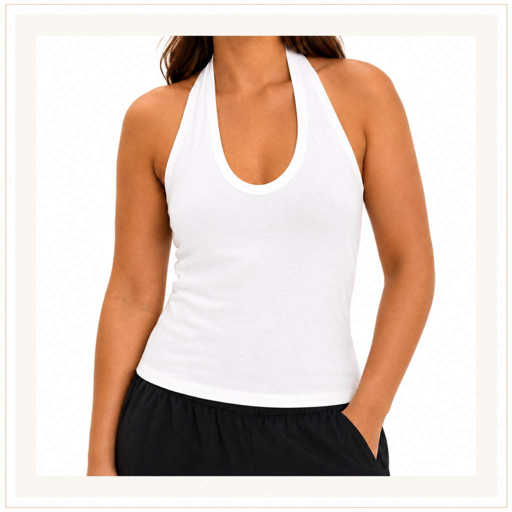 Minimalist luxury tank top for women with refined everyday style and modern elegance