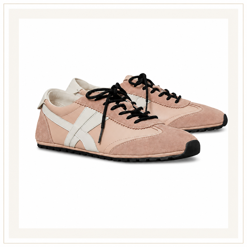 Luxury rose silk sneakers for women designed for elevated everyday comfort and timeless style